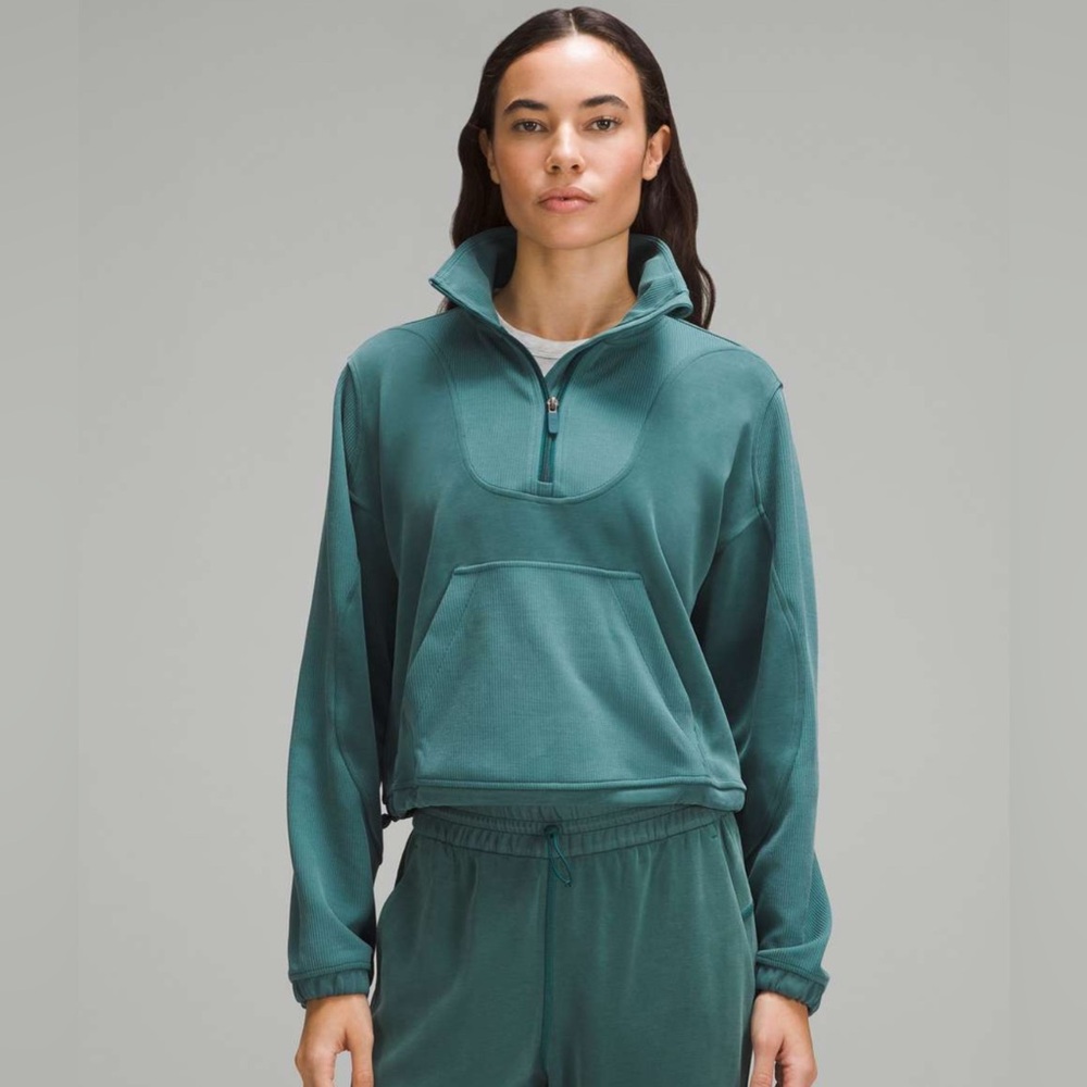 Lululemon Athletica Brushed Softstreme Ribbed Half Zip Jacket LIKE NEW - Picture 2 of 14